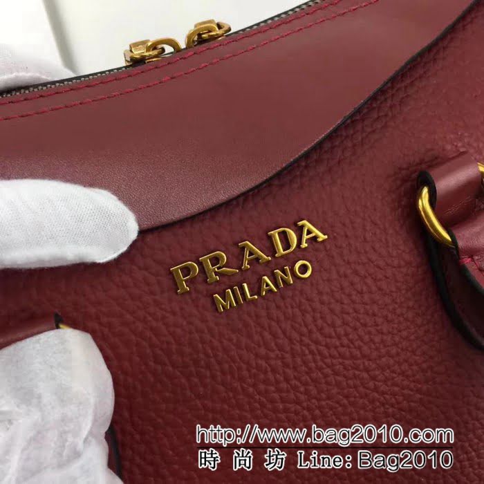 普拉達PRADA原單 2018早春經典爆款 PRADA 1BH093原單荔枝紋配平紋手提肩背包 PHY1474